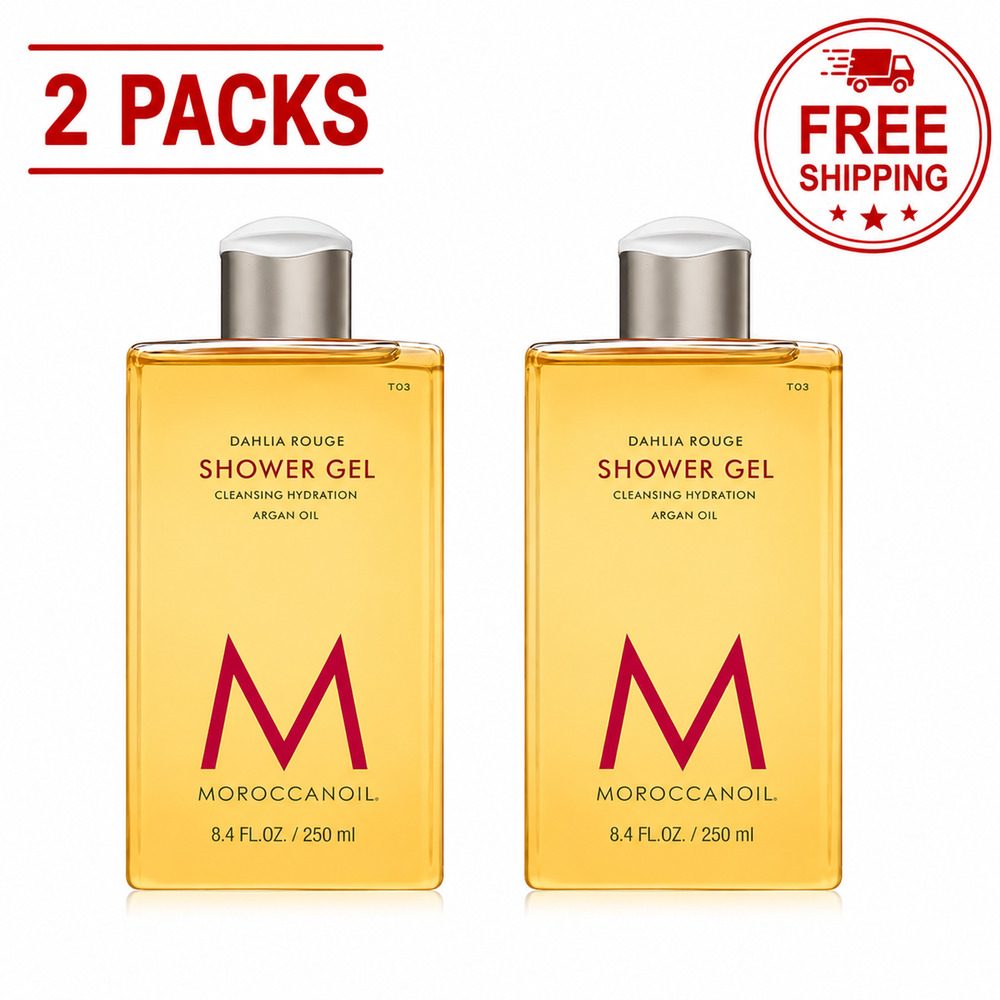 2 Pack Moroccanoil Shower Gel Dahlia Rouge 8.4 fl oz / 250ml Body Wash